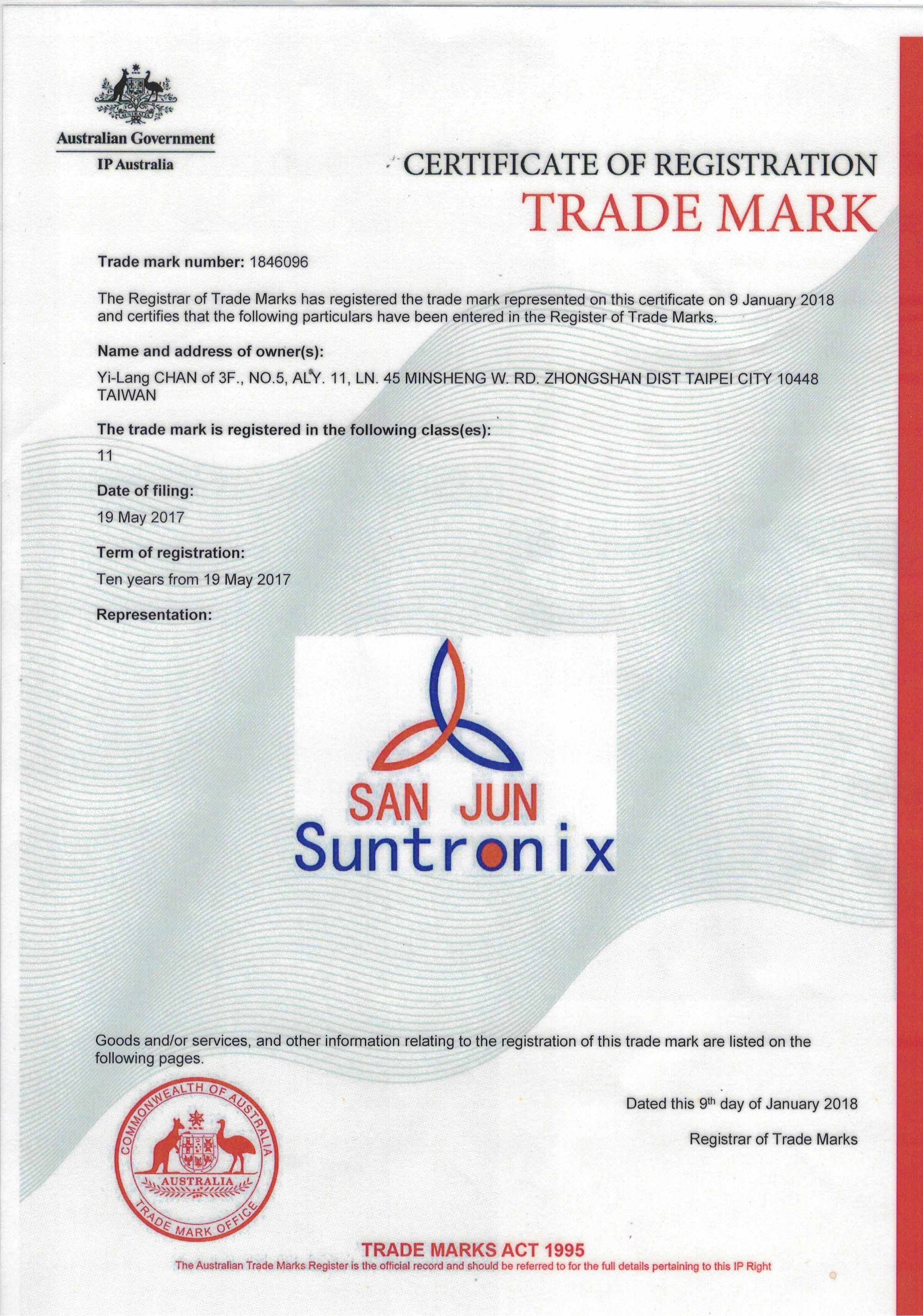 Australian sales trade marks